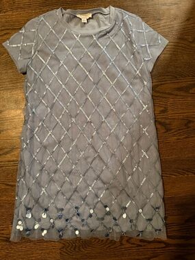 Crewcuts Light Blue Lattice Sequin Girls’ Tshirt Dress
